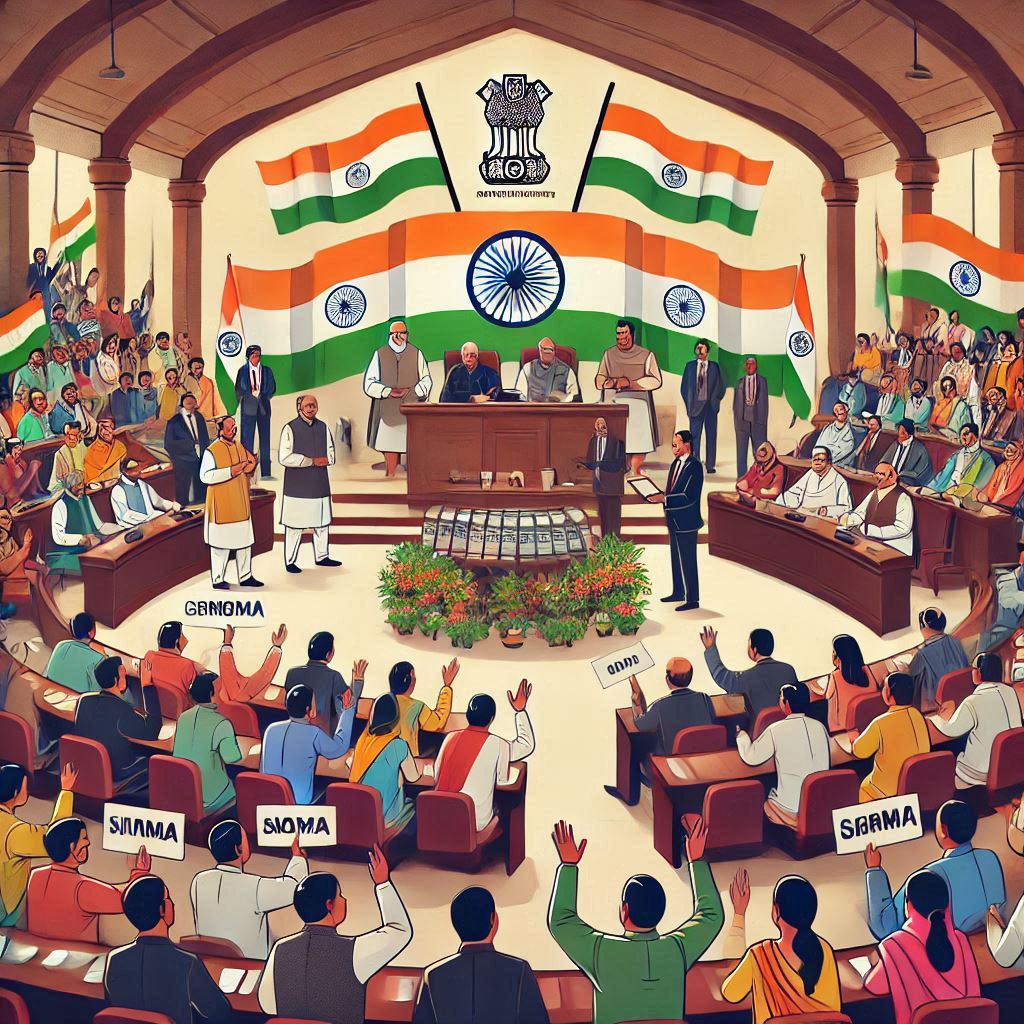 debate in action in indian parliament