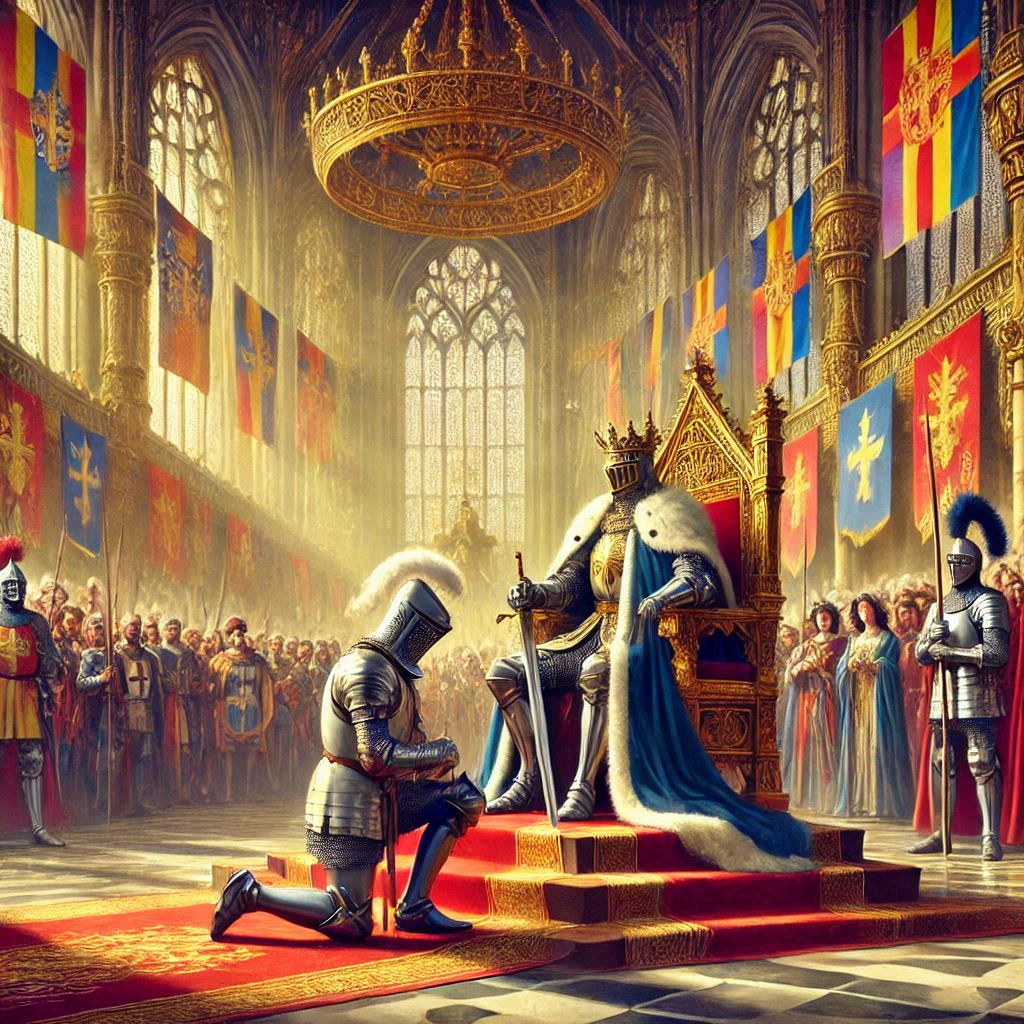 representative image of knighthood granted by king