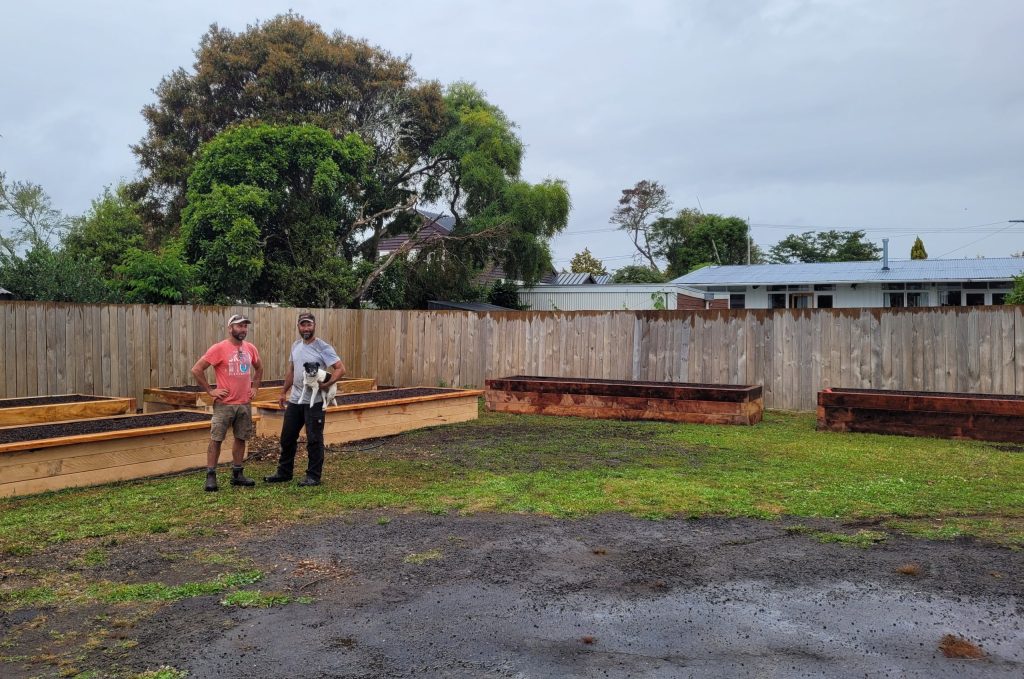 1. brendan and duane helped build the raised beds