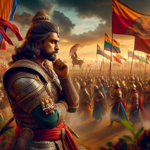 Arjuna In Deep Thinking In Battle Field