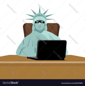 American Hacker Computer Thief From Usa Statue Vector 22334605